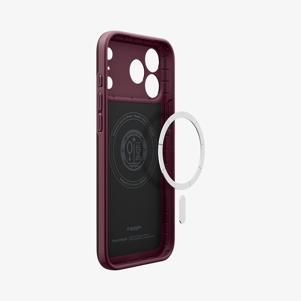 ACS12337 - iPhone 18 Pro / iPhone 17 Pro in Dark Cherry showing inside with magfit magnet