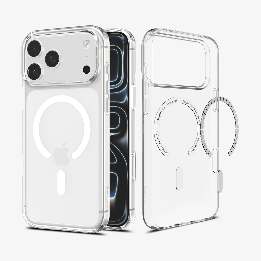 ACS11912 - iPhone 18 Pro Max / iPhone 17 Pro Max Crystal Flex (Mag Fit) showing the clear case construction with an integrated magnetic array and precise fit.