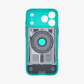 ACS11756 - iPhone 18 Pro / iPhone 17 Pro Ultra Hybrid C-One (Mag Fit) Bondi Blue showing the interior structure with a built-in magnetic ring and precise camera cutouts