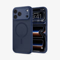 ACS11924 - iPhone 18 Pro / iPhone 17 Pro Ultra Hybrid (MagFit) in Frost Deep Blue showing the back, partial inner, partial front and sides