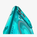 ACS11754 - iPhone 18 Pro Max / iPhone 17 Pro Max Ultra Hybrid C-One (Mag Fit) Bondi Blue showing a close-up of the transparent construction, raised camera protection, and detailed back design
