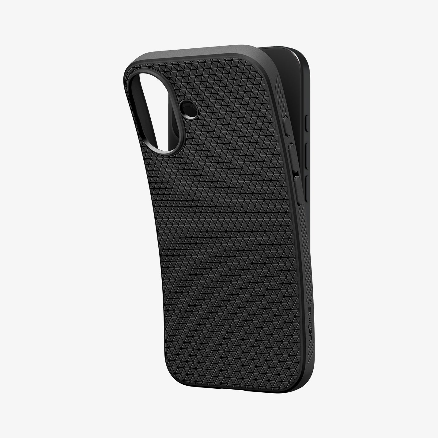 ACS09977 - iPhone 17 Liquid Air in Matte Black showing the back, partially peeled off from the device