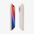 ACS09980 - iPhone 17 Liquid Air in Natural Titanium showing the partial back, partial front and sides