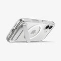 ACS09981 - iPhone 17 Case Ultra Hybrid S (MagFit) showing the back with device propped up by kickstand