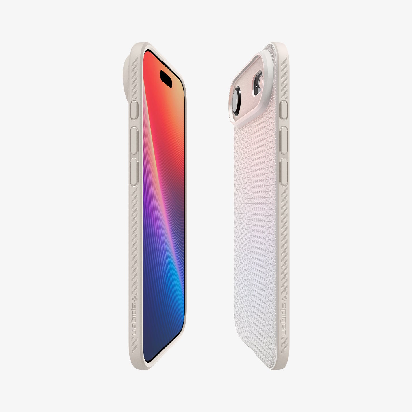 ACS09925 - iPhone 17 Air Liquid Air in Natural Titanium showing the partial back, partial front and sides