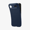 ACS09923 - iPhone 17 Air Liquid Air in Navy Blue showing the back, partially peeled off from the device