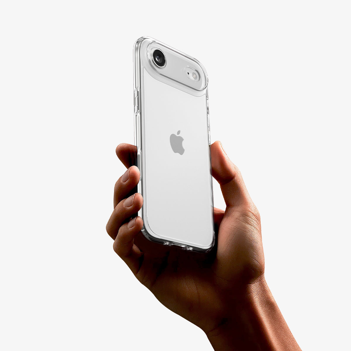 ACS10049 - iPhone 17 Air Ultra Hybrid in Crystal Clear showing back of the case holding with hands