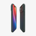 ACS09944 - iPhone 17 Pro Liquid Air in Abyss Green showing the partial back, partial front and sides