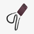 ACS12338 - iPhone 18 Pro / iPhone 17 Pro Liquid Air in Dark Cherry showing lanyard with the strip