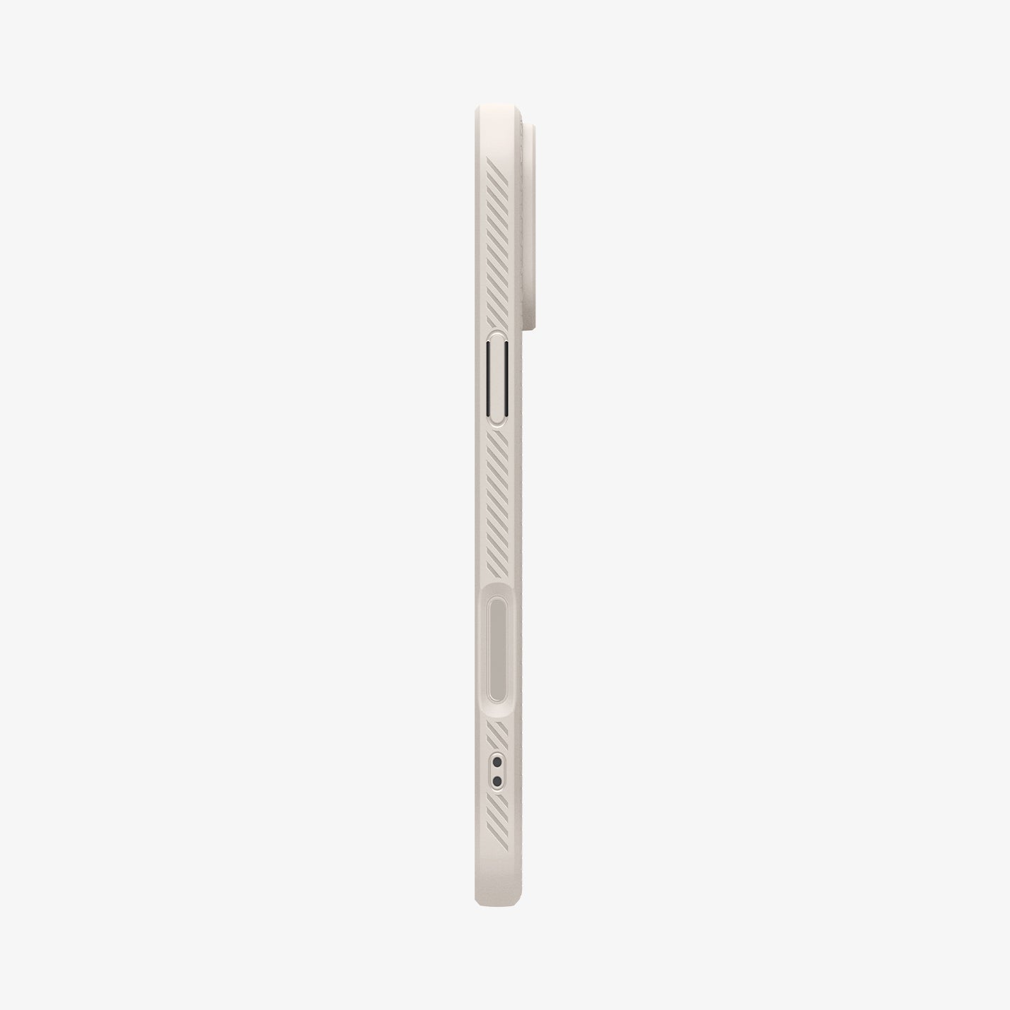 ACS09945 - iPhone 17 Pro Liquid Air in Natural Titanium showing the side