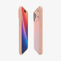 ACS09892 - iPhone 17 Pro Max Liquid Air in Rose Titanium showing the partial back, partial front and sides