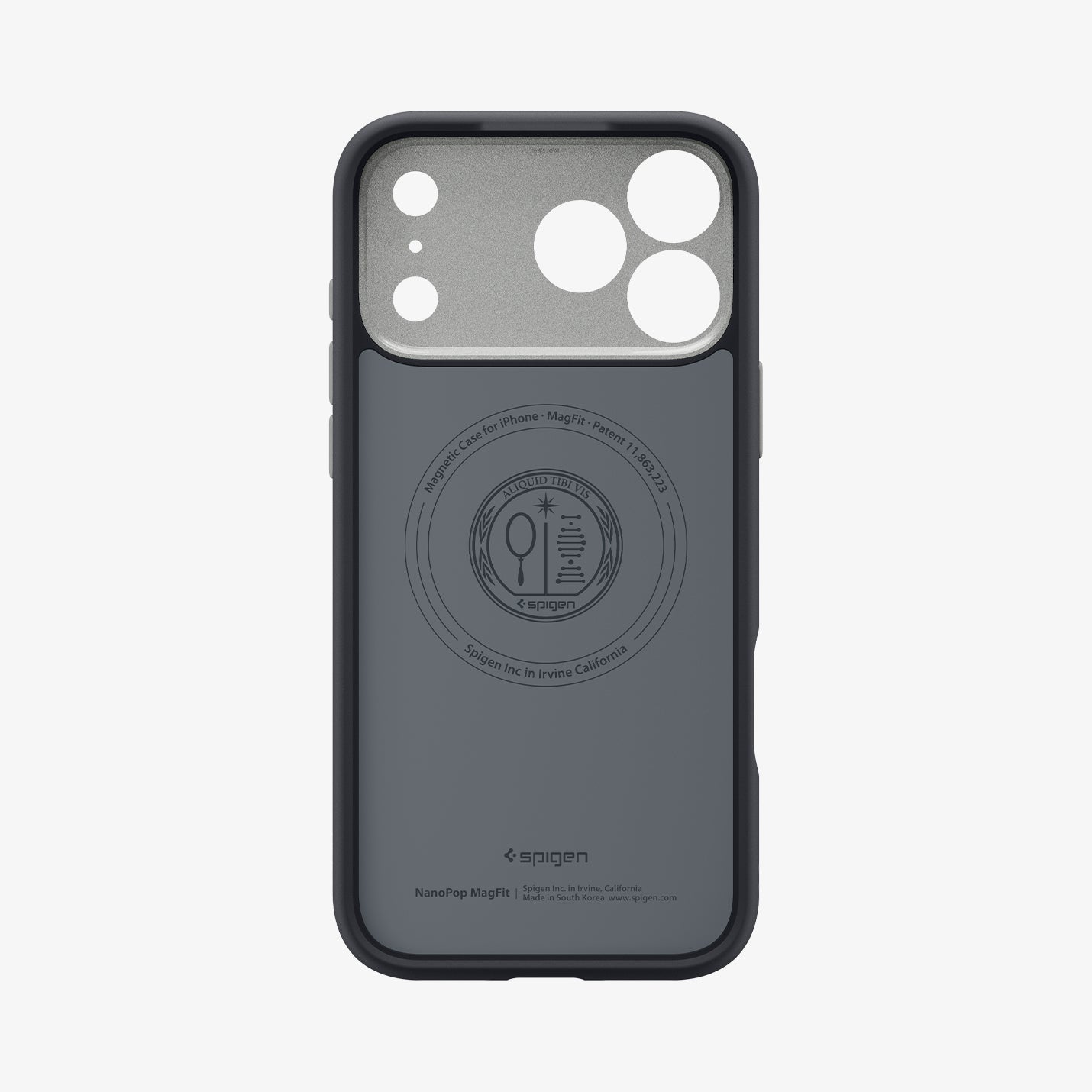ACS09968 - iPhone 17 Pro Case Nano Pop (MagFit) in black sesame showing the inside of case