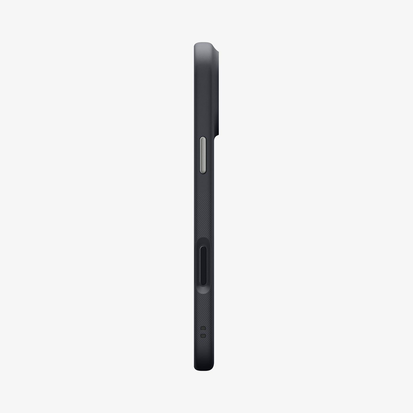 ACS09968CA - iPhone 18 Pro / iPhone 17 Pro Nano Pop (Mag Fit) in Black Sesame showing a slim side profile with tactile buttons, textured grip, and precise cutouts