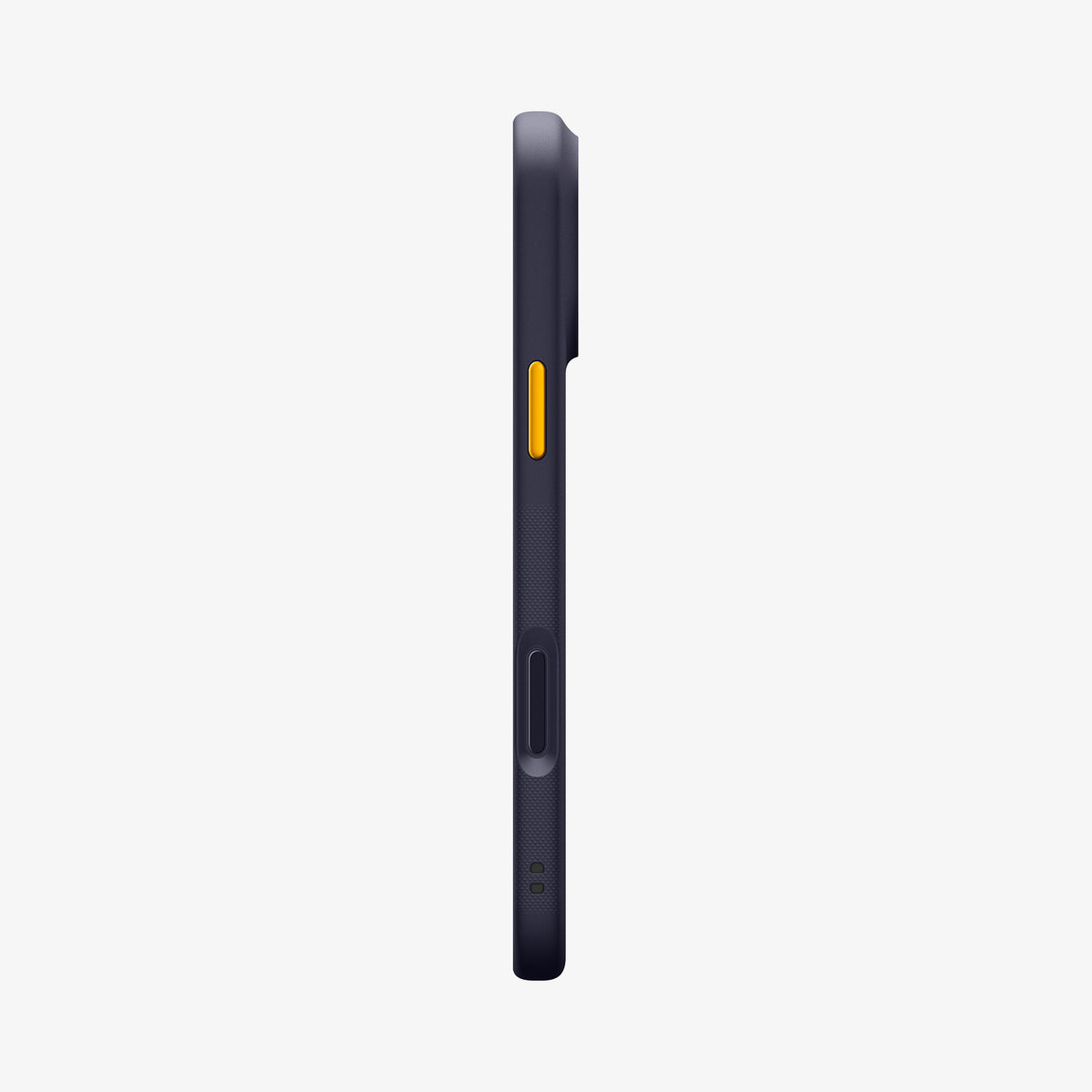 ACS09966CA - iPhone 18 Pro / iPhone 17 Pro Nano Pop (Mag Fit) in Blueberry Navy showing a slim side profile with tactile buttons, textured grip, and precise cutouts