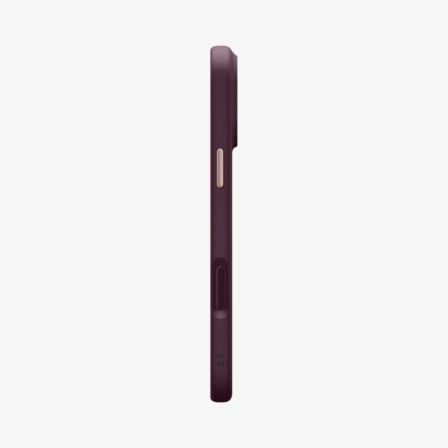 ACS09914CA - iPhone 18 Pro Max / iPhone 17 Pro Max Nano Pop (Mag Fit) in Burgundy Bean showing a slim side profile with tactile buttons, textured grip, and precise cutouts