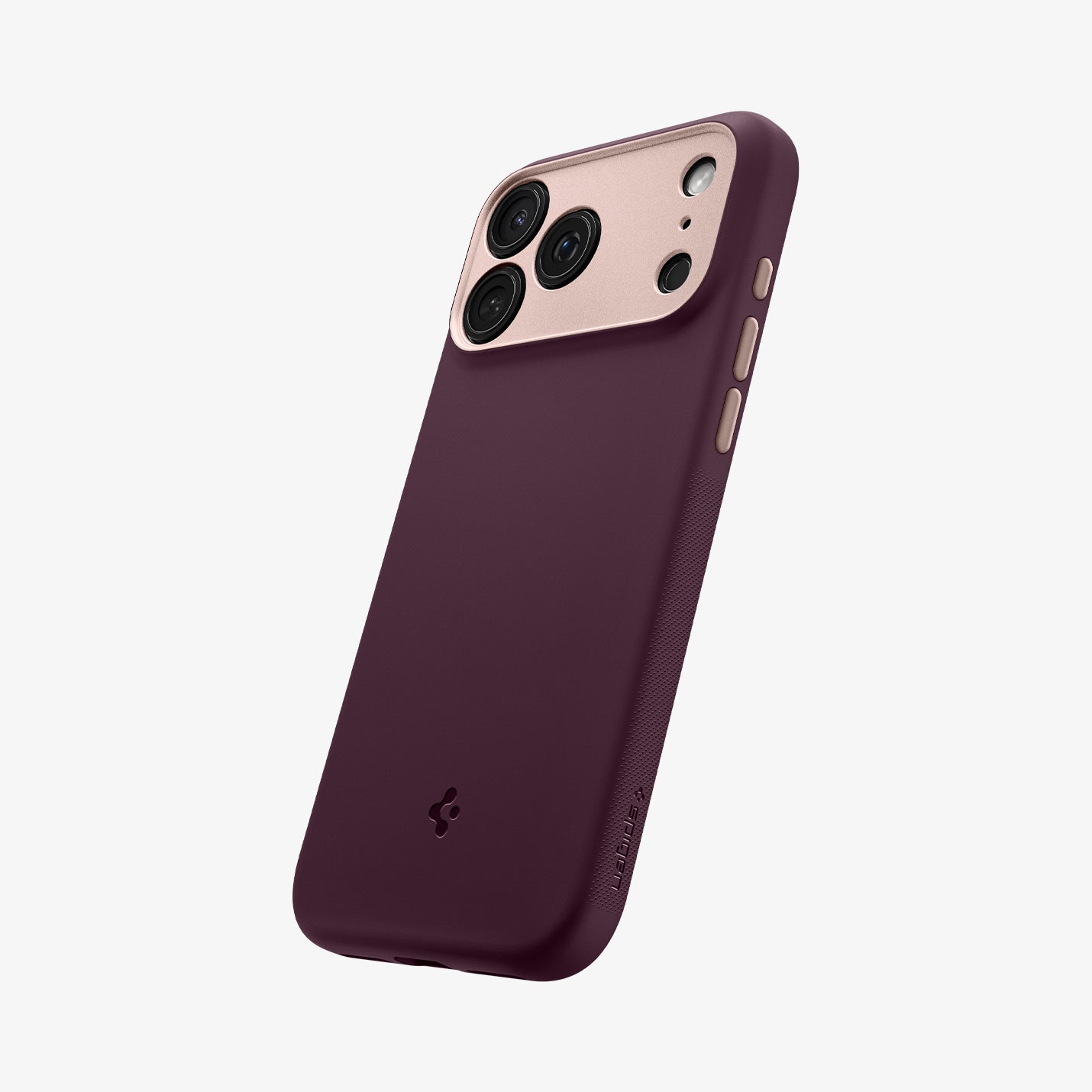 ACS09967 - iPhone 17 Pro Case Nano Pop (MagFit) in burgundy bean showing the back and side