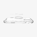 ACS10070 - iPhone 17 Pro Ultra Hybrid (MagFit) in Frost White showing layer and magfit magnet above the case