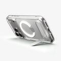 ACS12005 - iPhone 18 Pro / iPhone 17 Pro Slim Armor Essential S (Mag Fit) showing the kickstand extended for hands-free landscape viewing.