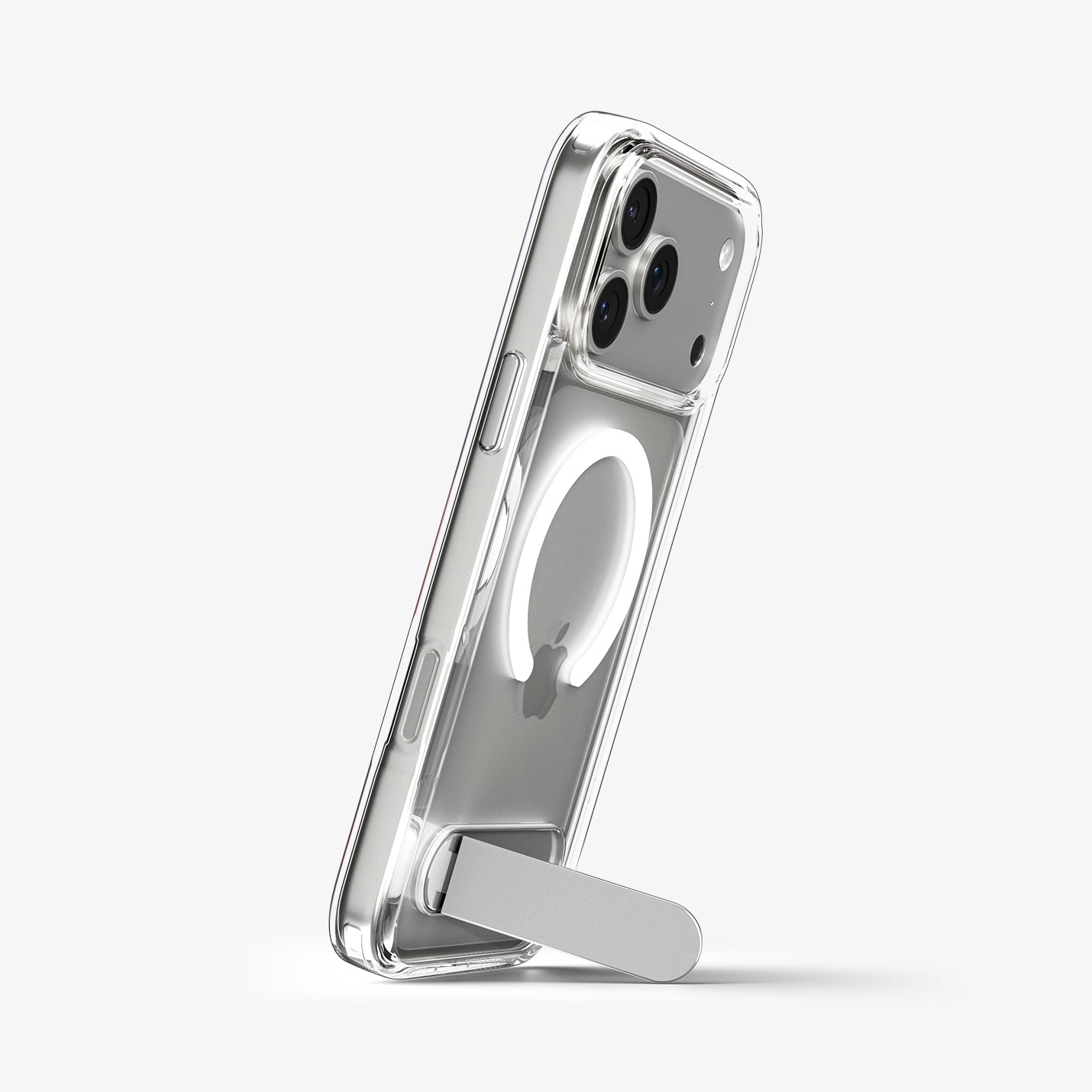 ACS09946 - iPhone 17 Pro Case Ultra Hybrid S (MagFit) showing the back with device propped up by kickstand