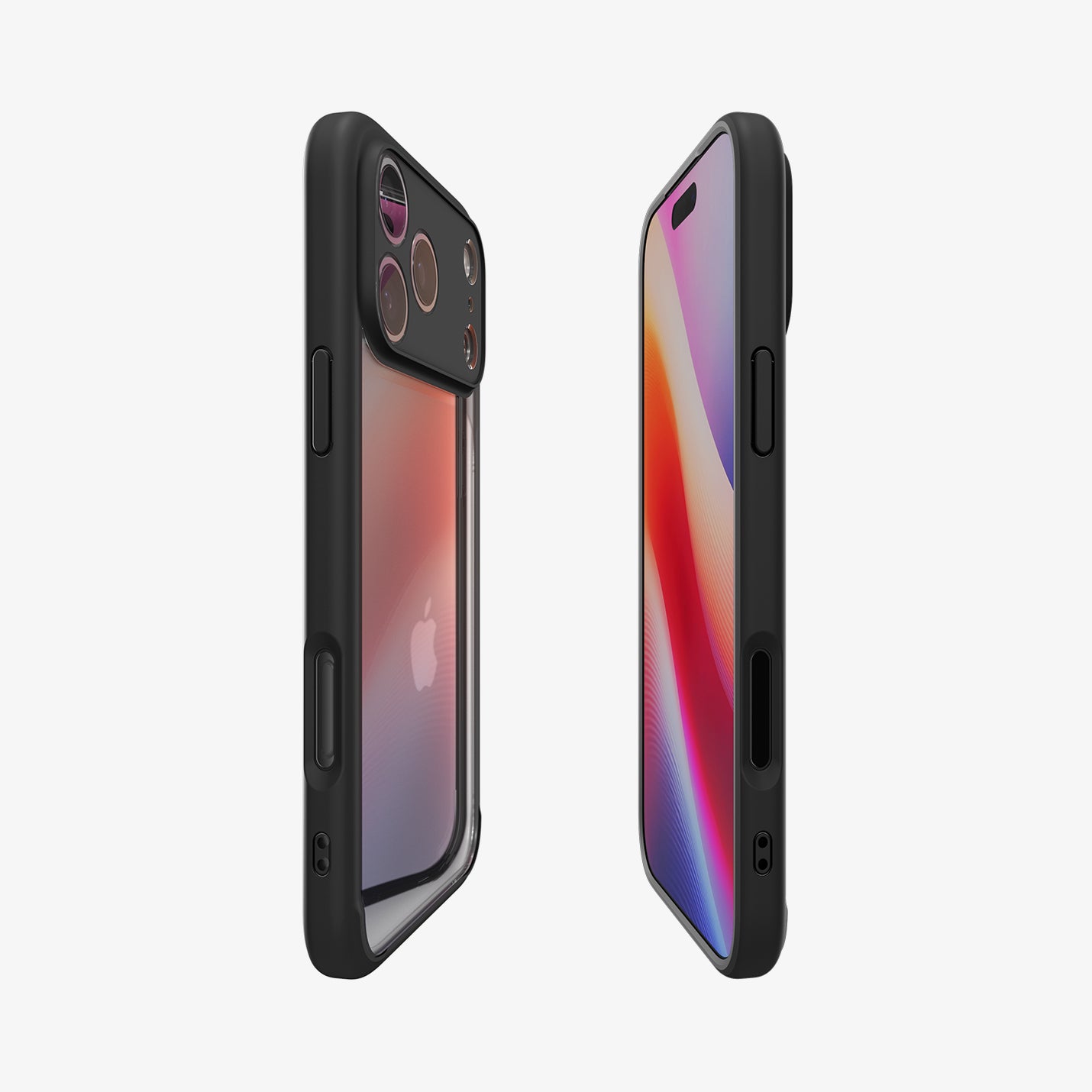 ACS10065 - iPhone 17 Pro Ultra Hybrid in Matte Black showing the partial front, partial back and sides