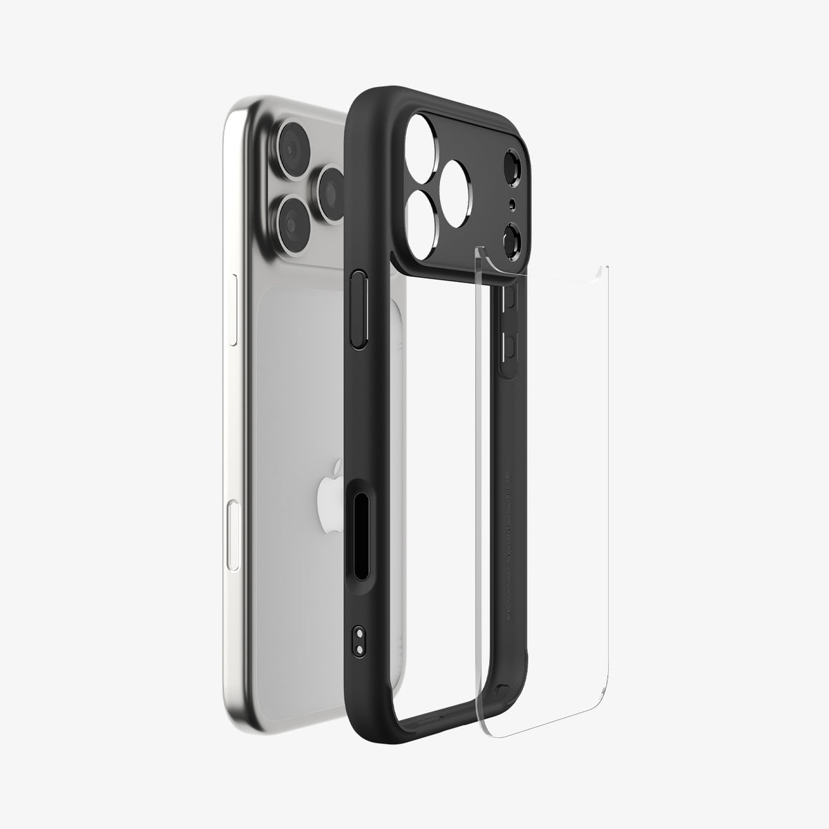 ACS10065CC - iPhone 18 Pro  / iPhone 17 Pro Ultra Hybrid in Matte Black showing front and back of the device with case