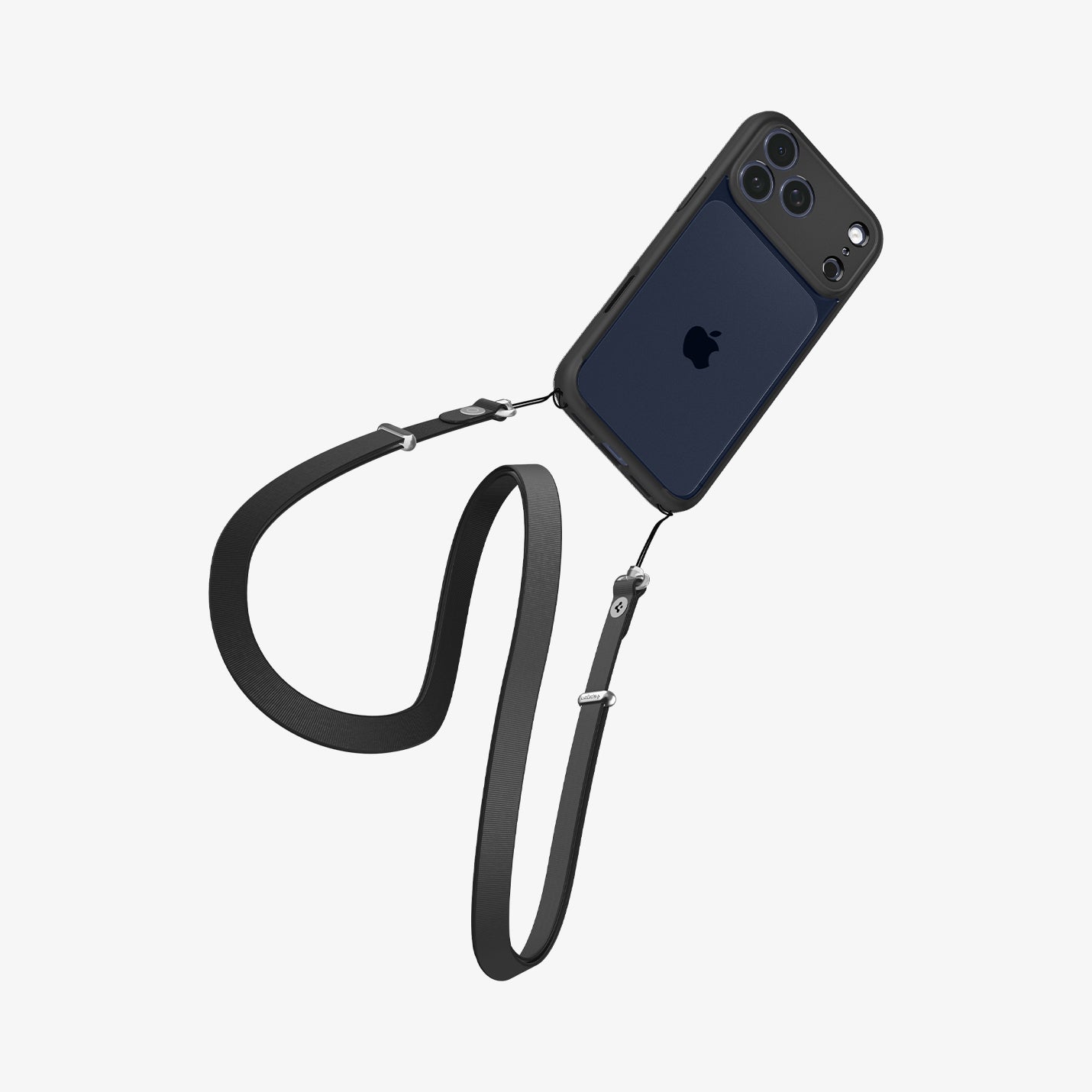 ACS10034CC - iPhone 18 Pro Max / iPhone 17 Pro Max Ultra Hybrid in Matte Black showing device with lanyard hole