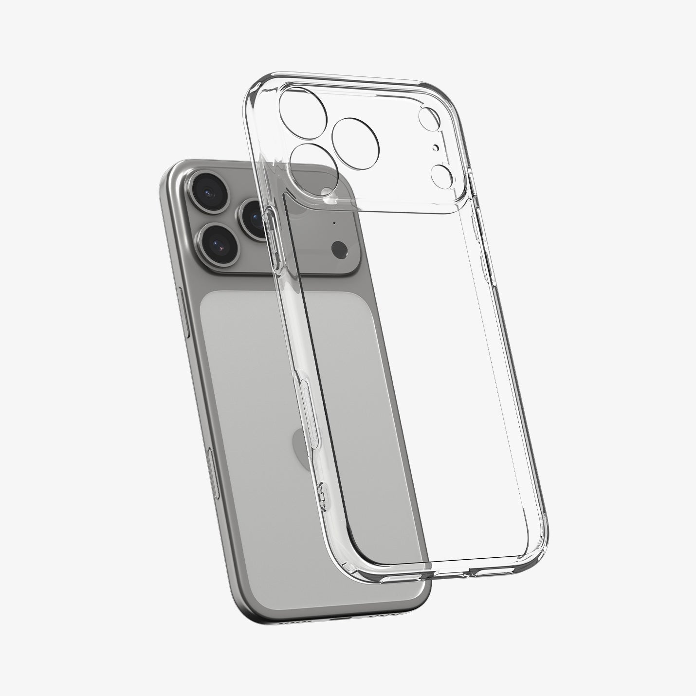 ACS10064 - iPhone 17 Pro Ultra Hybrid in Crystal Clear showing back of the device with case