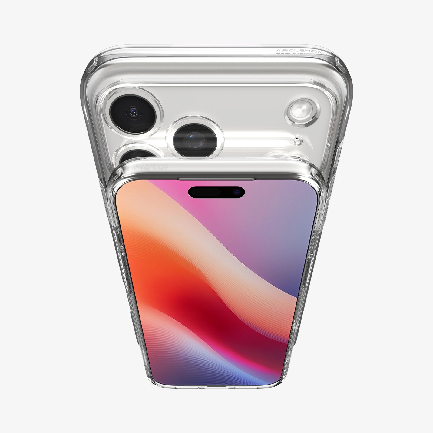 ACS10064 - iPhone 17 Pro Ultra Hybrid in Crystal Clear showing front and camera of back