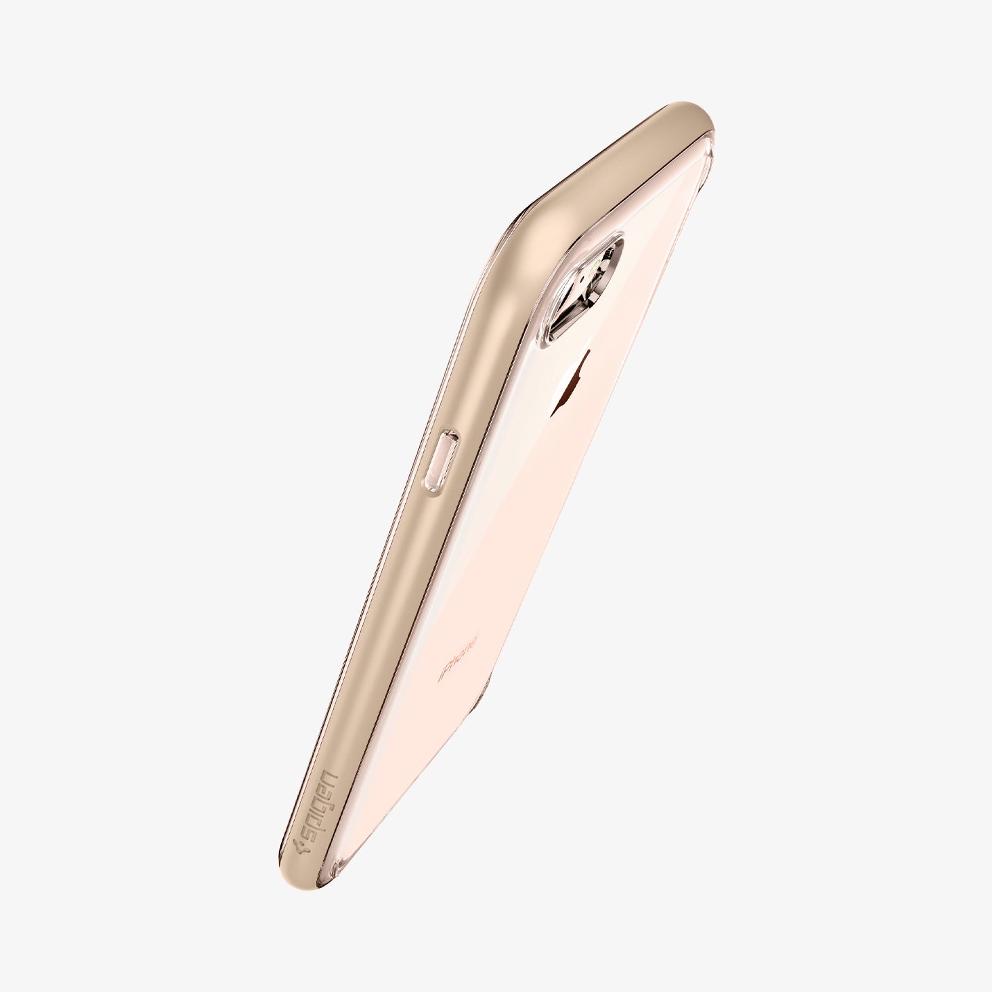 054CS22366 - iPhone 8 Series Neo Hybrid Crystal Case in champagne gold showing the side, top and partial back
