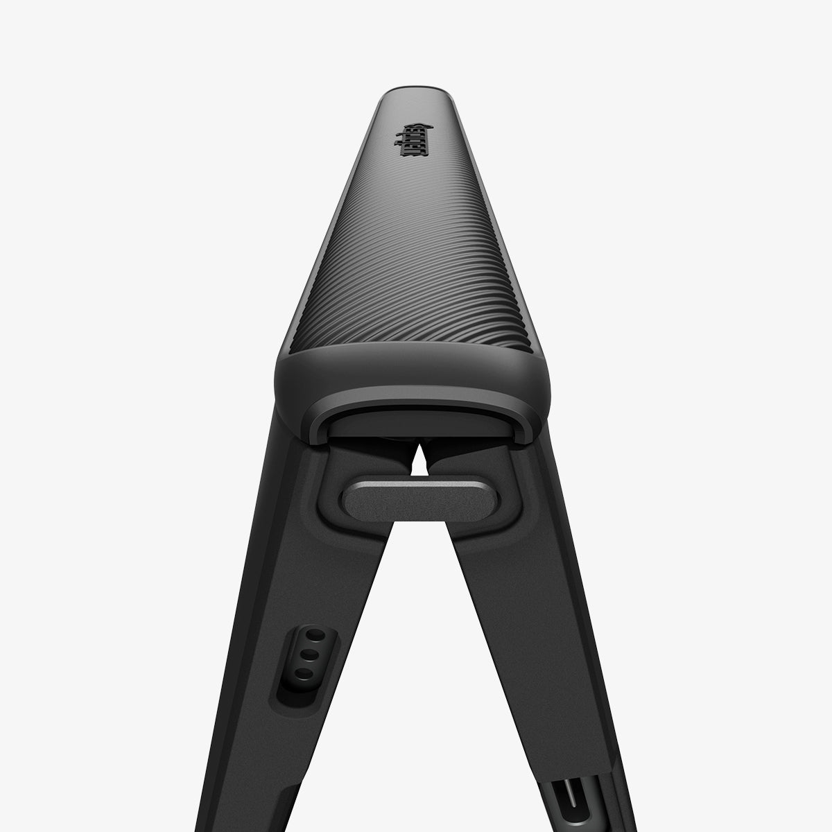 ACS11695 - iPhone Duo Slim Armor Pro (Mag Fit) showing a close-up of the textured hinge cover and integrated hinge protection