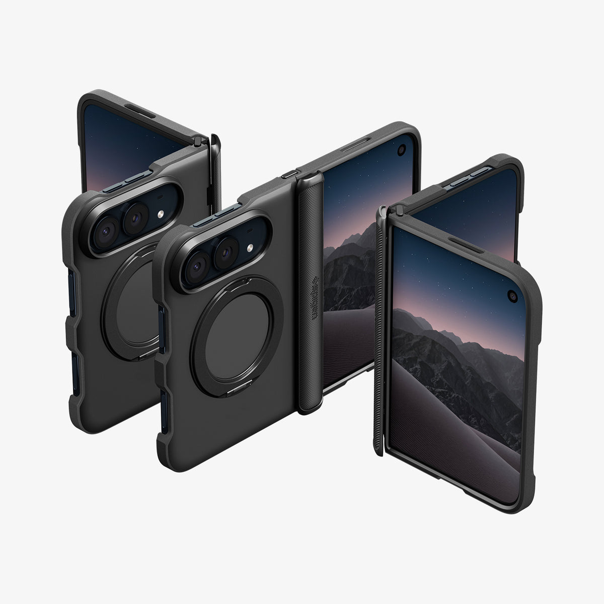 ACS11780 - iPhone Duo Slim Armor Pro S (Mag Fit) showing multiple views of a foldable phone case in different folded and unfolded positions.
