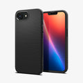 ACS09161 - iPhone 16e Case Liquid Air in Matte Black showing the back, partial front and sides
