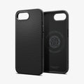 ACS09151 - iPhone 16e Case Liquid Air (MagFit) in Matte Black showing the back, inner and sides