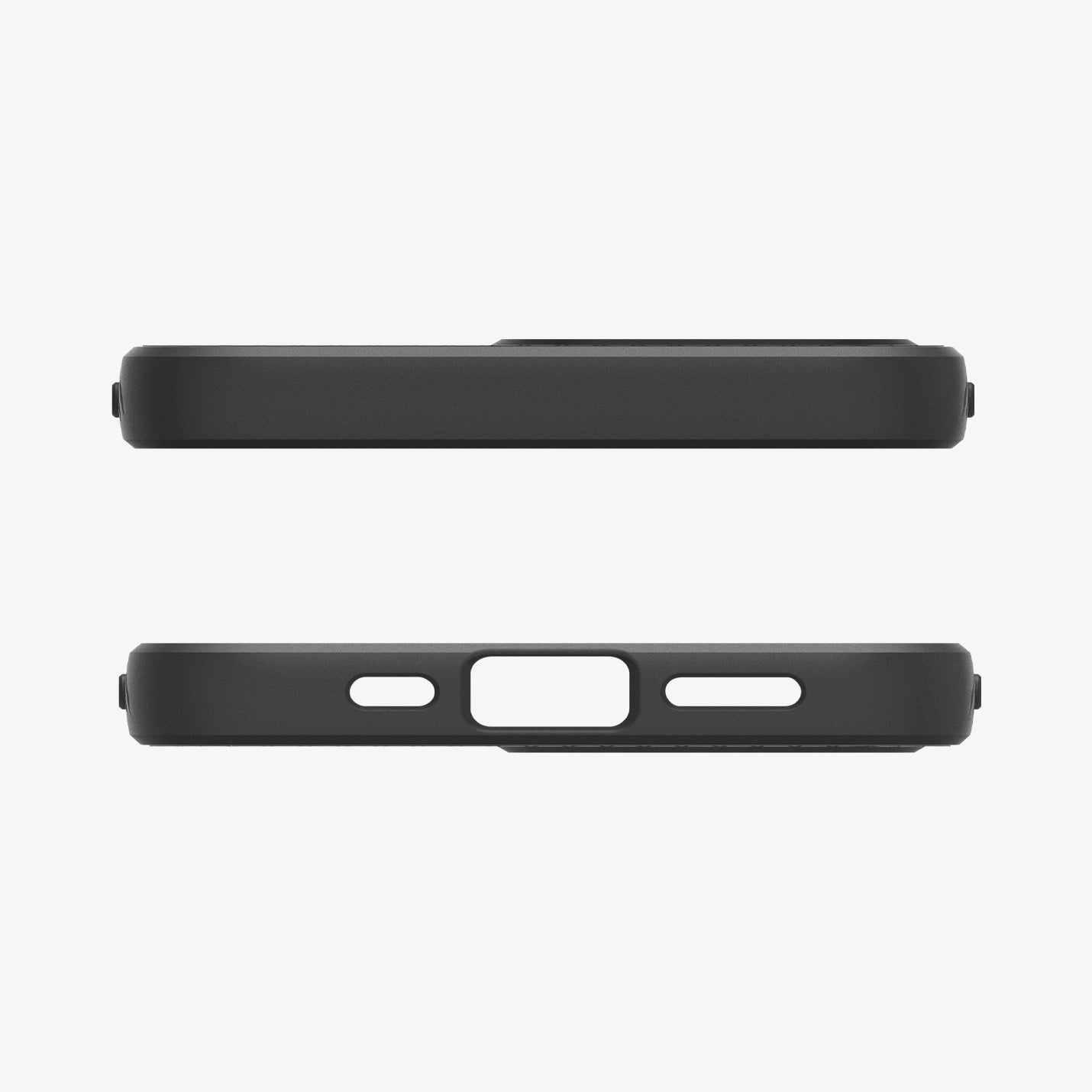 ACS09151 - iPhone 16e Case Liquid Air (MagFit) in Matte Black showing the top and bottom