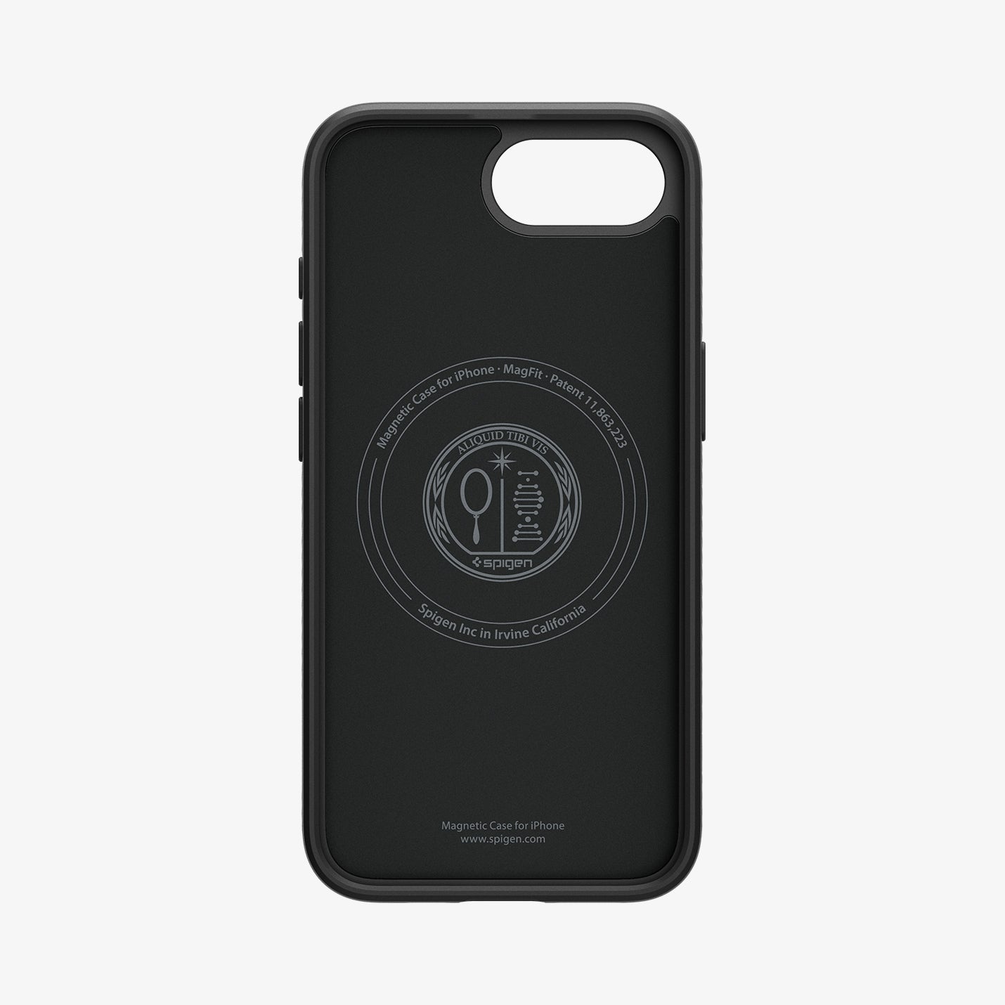 ACS09151 - iPhone 16e Case Liquid Air (MagFit) in Matte Black showing the inner