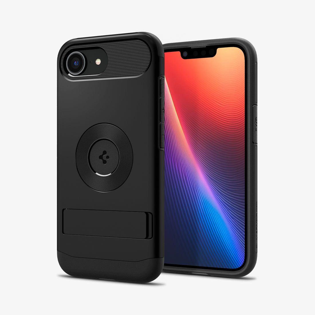 ACS09129 - iPhone 16e Case Slim Armor (MagFit) in Black showing the back