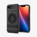 ACS09131 - iPhone 16e Case Slim Armor (MagFit) in Frost Black showing the back, partial front and sides