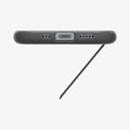 ACS09131 - iPhone 16e Case Slim Armor (MagFit) in Frost Black showing the bottom with the device