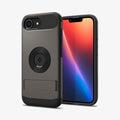 ACS09130 - iPhone 16e Case Slim Armor (MagFit) in Gunmetal showing the back, partial front and sides