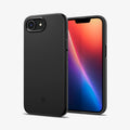 ACS09135 - iPhone 16e Case Thin Fit (MagFit) in Black showing the ack, partial front and sides