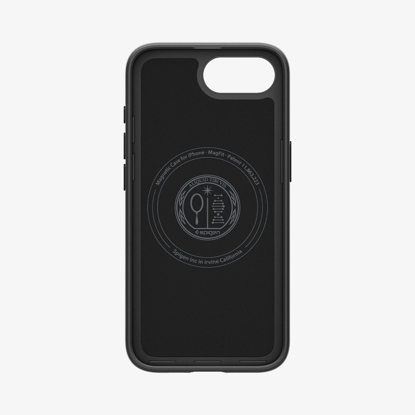 ACS09135 - iPhone 16e Case Thin Fit (MagFit) in Black showing the inner