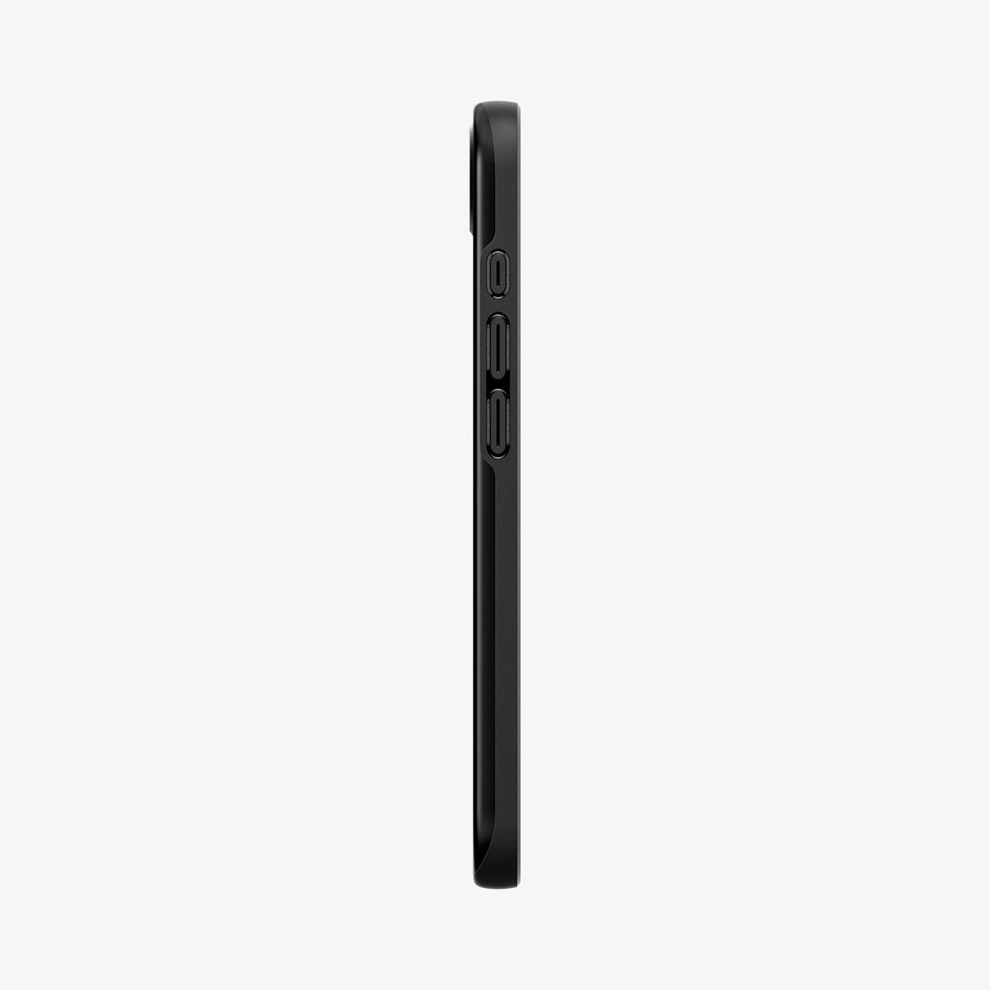 ACS09135 - iPhone 16e Case Thin Fit (MagFit) in Black showing the side