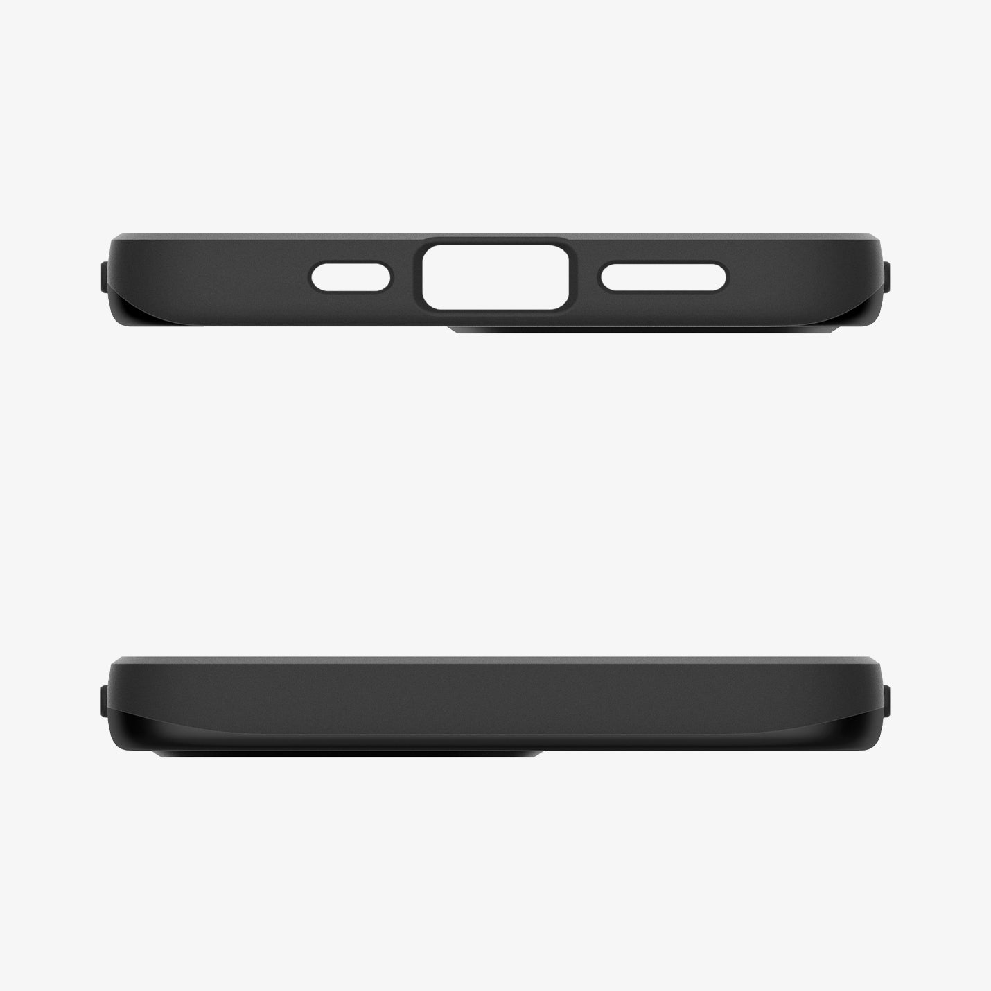 ACS09135 - iPhone 16e Case Thin Fit (MagFit) in Black showing the top and bottom