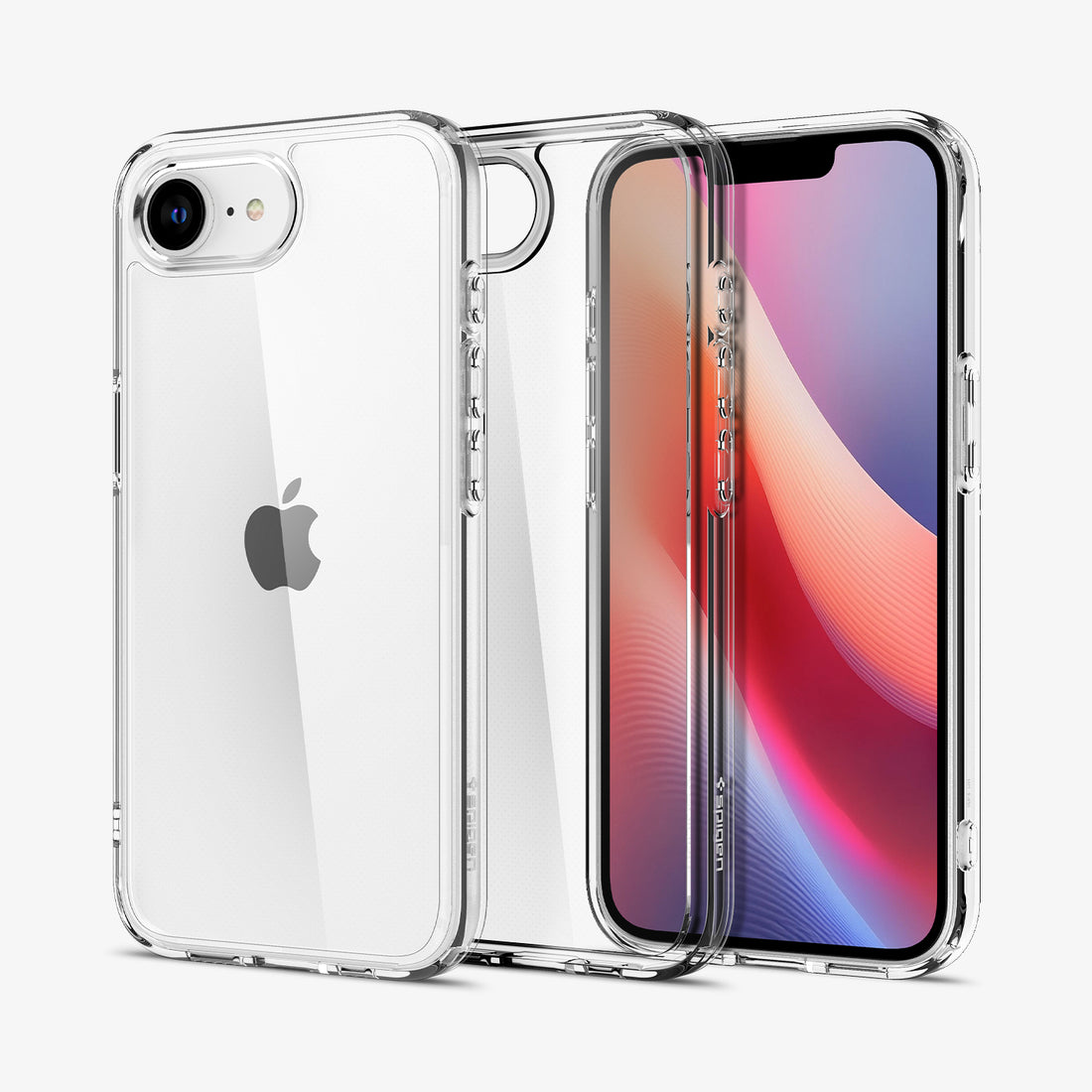ACS09160 - iPhone 16e Case Ultra Hybrid in Crystal Clear showing the back