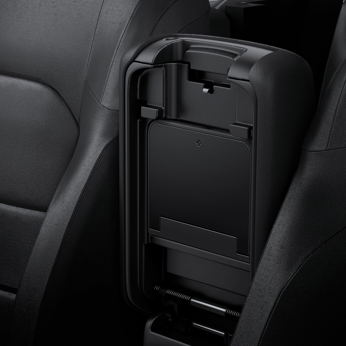 ACP09216 - Jeep Series -  Center Console Hidden Storage Box | JO221 showing install in the car.