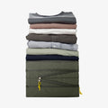 AFA08479 - Travel Packing Cubes KD600 small (2) + XL (1) in Hunter Green showing the side, with zipper extension, can fit 7 pcs of shirt