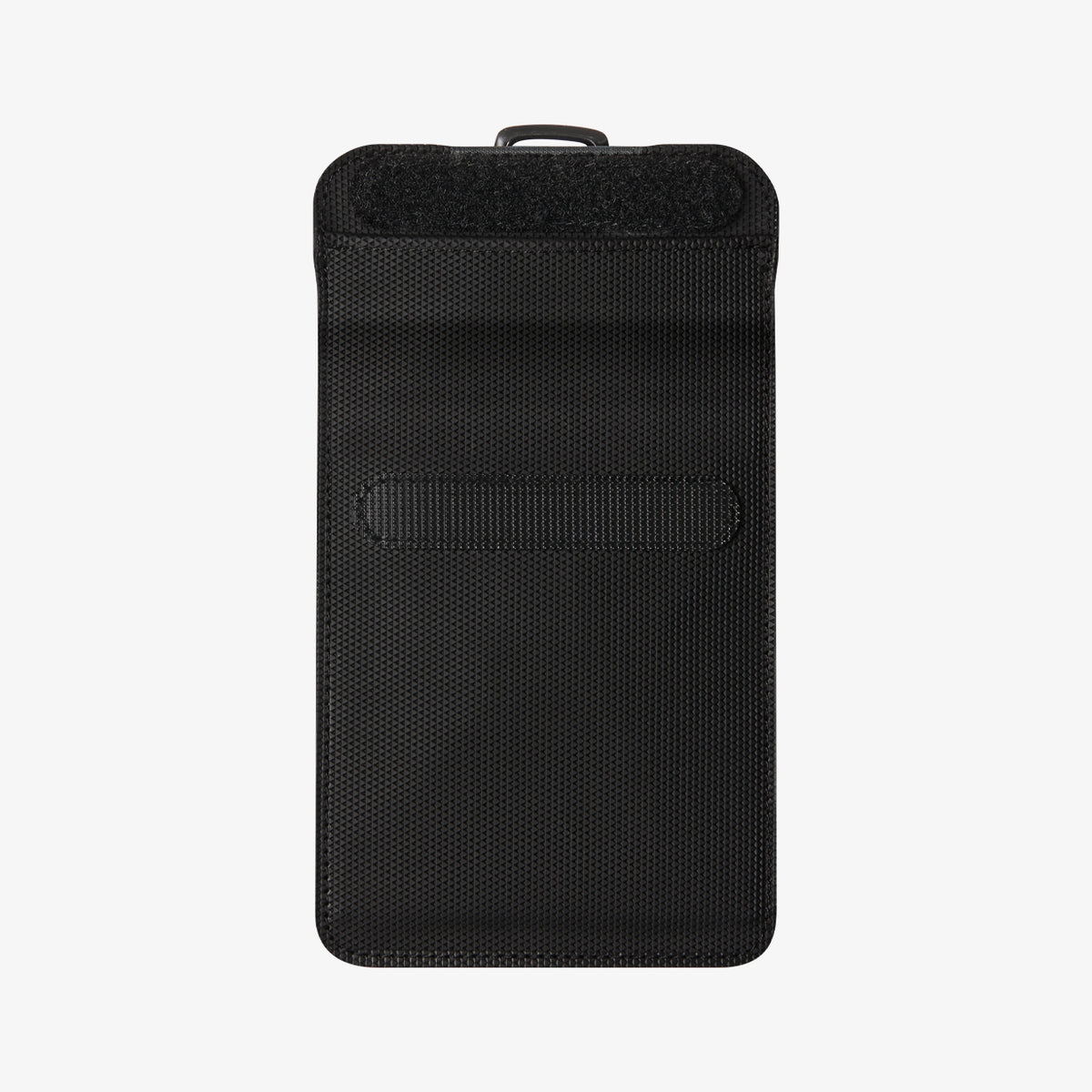AFA03754 - showing the back of a textured pouch with a horizontal attachment strap and hook-and-loop closure.