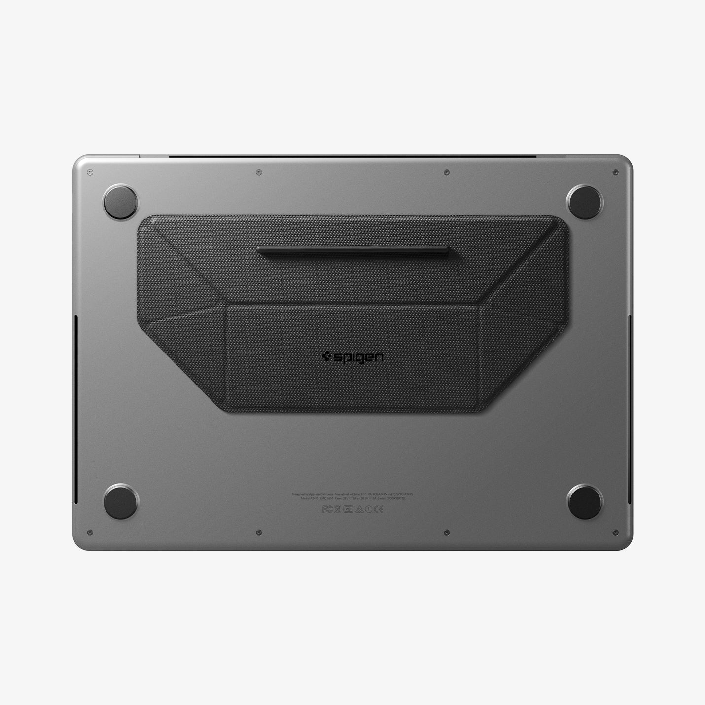 AMP10403 - Slim Fold Laptop Stand | LD201-S3 showing the bottom of laptop with stand attached