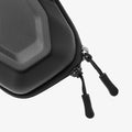 ACS09444 - [LF520] Universal Sunglass Case in Black showing a close-up of the textured hard-shell surface with dual zipper pulls and reinforced zipper track for smooth access.