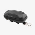 ACS09444 - [LF520] Universal Sunglass Case in Black showing a low-profile hard-shell design with textured exterior, zip closure, and attached metal carabiner for easy carry.